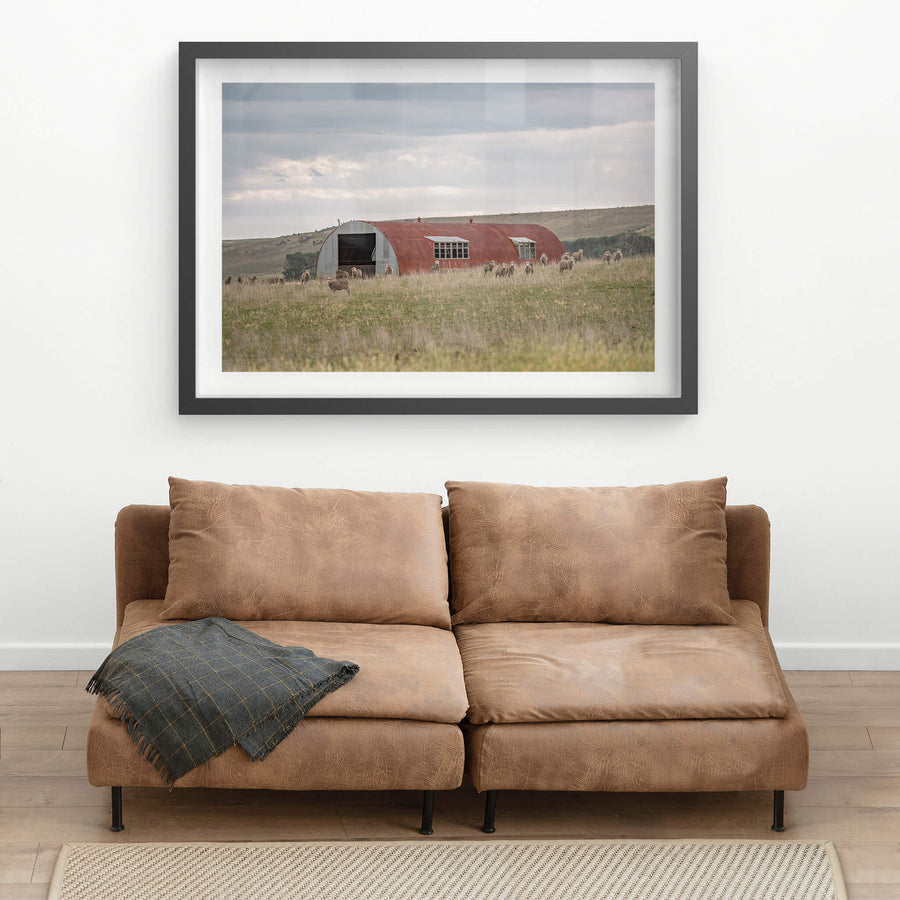 Nissen Hut Barn at A Place to Call Home, an old Nissen Hut which has found a new life as a farm shed.