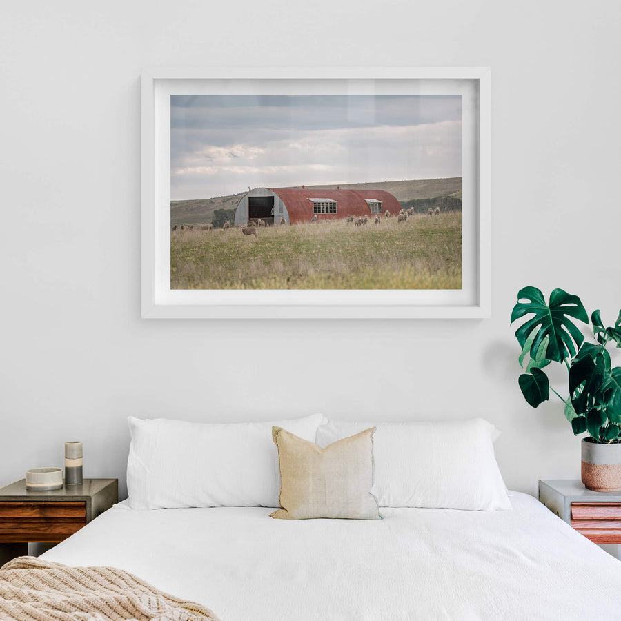 Nissen Hut Barn at A Place to Call Home, an old Nissen Hut which has found a new life as a farm shed.