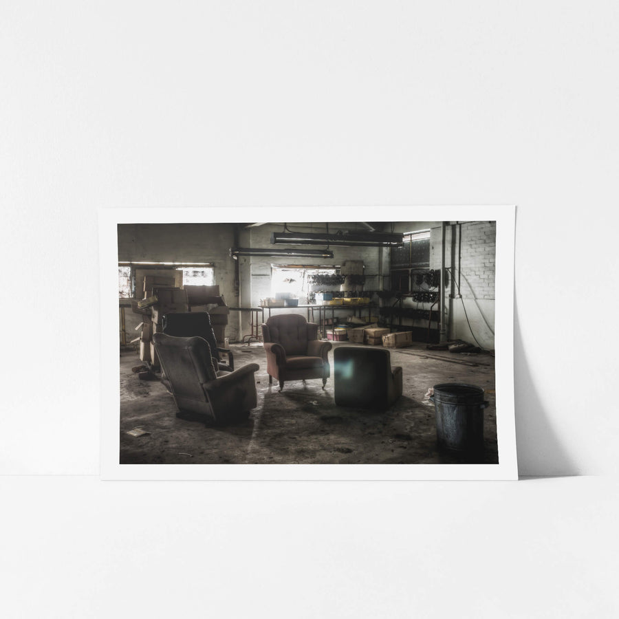 Smoko Area at Abandoned Shoe Factory, maybe this is where the factory workers used to sit during their breaks.