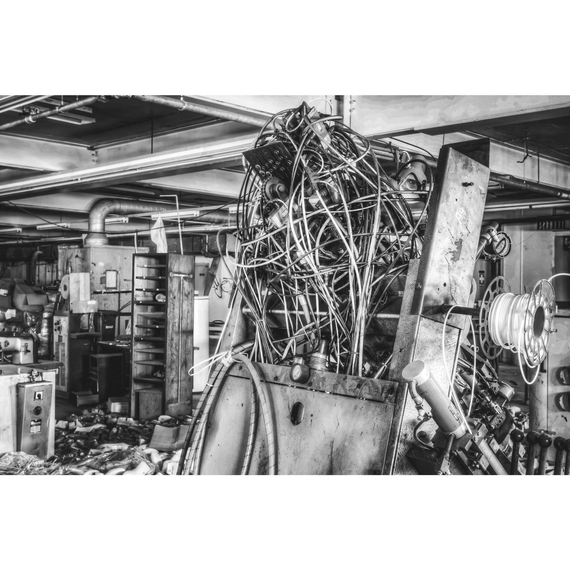 Vacuum Sealer Hoses | Abandoned Shoe Factory Fine Art Print - Lost Collective Shop