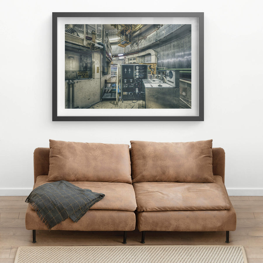 Mezzanine Level Irradiation Rig Control Consoles at ANSTO HIFAR, photographed 2022.