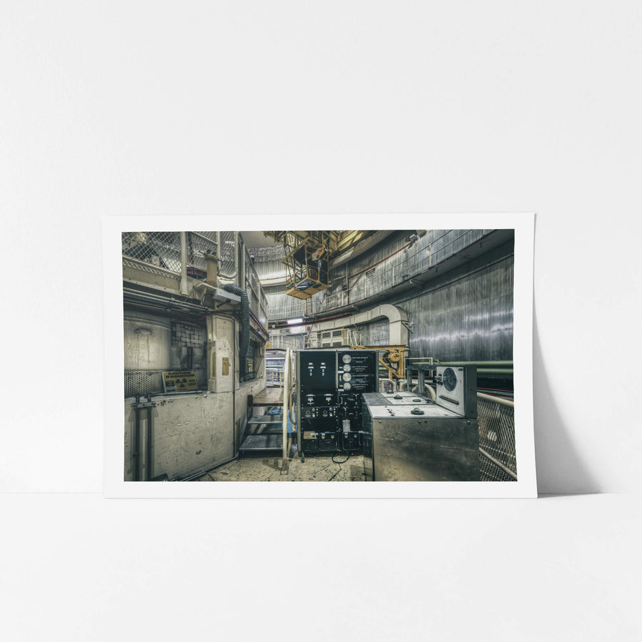 Mezzanine Level Irradiation Rig Control Consoles at ANSTO HIFAR, photographed 2022.