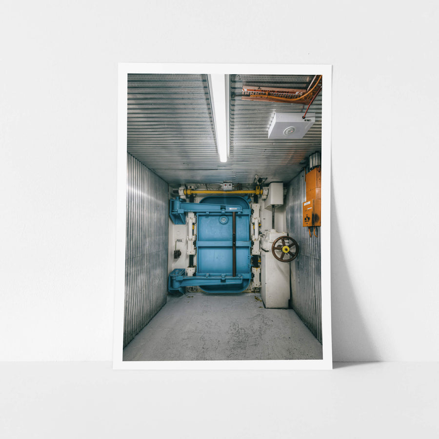 Personnel Air Lock Door at ANSTO HIFAR, this industrial photograph showcases the personnel airlock within the HIFAR reactor.