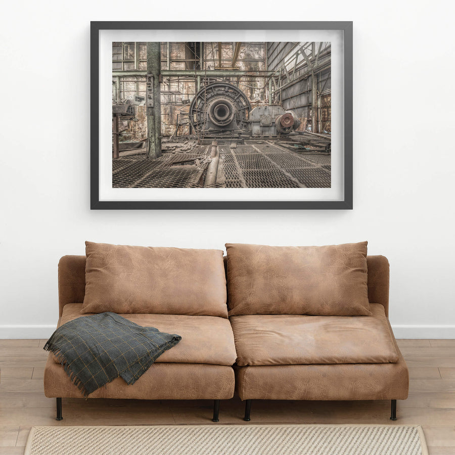 Ball Mill Outlet at Ashio Copper Mine, a large ball mill sits at the centre of the processing hall, its open bore facing.