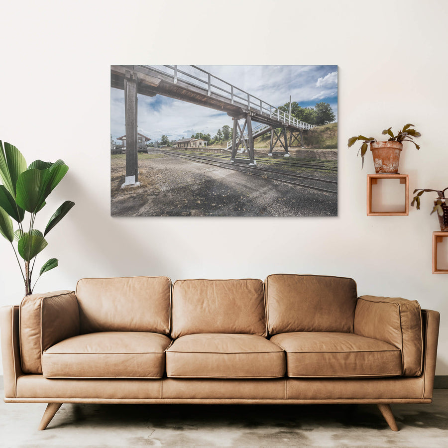 Footbridge at Bombala Station, the timber footbridge at Bombala Station, constructed in 1921.