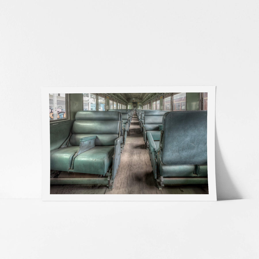 Single Deck Interurban Car at Eveleigh Paint Shop, the deep-cushioned seats of this Interurban carriage speak to a time when long-distance rail travel prioritized comfort.