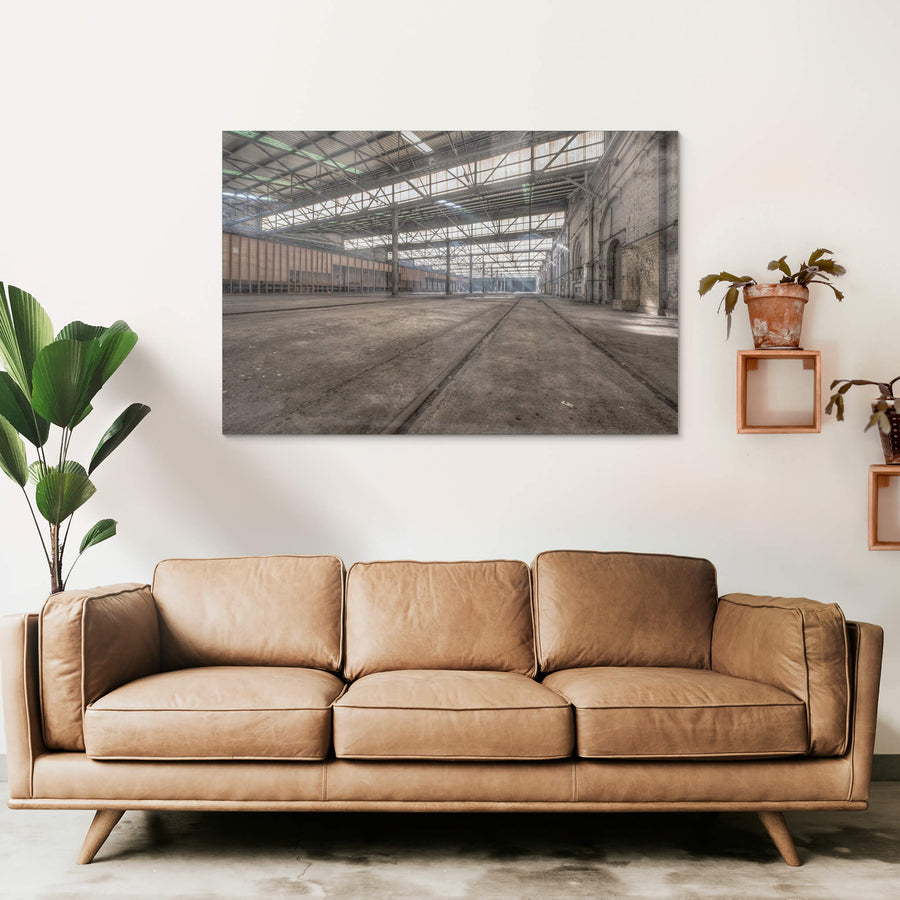 Suburban Car Workshop East at Eveleigh Paint Shop, the suburban car workshop, an extension added to the Eveleigh Paint Shop, once echoed with the sounds of rail workers overhauling Sydney’s electric train fleet.