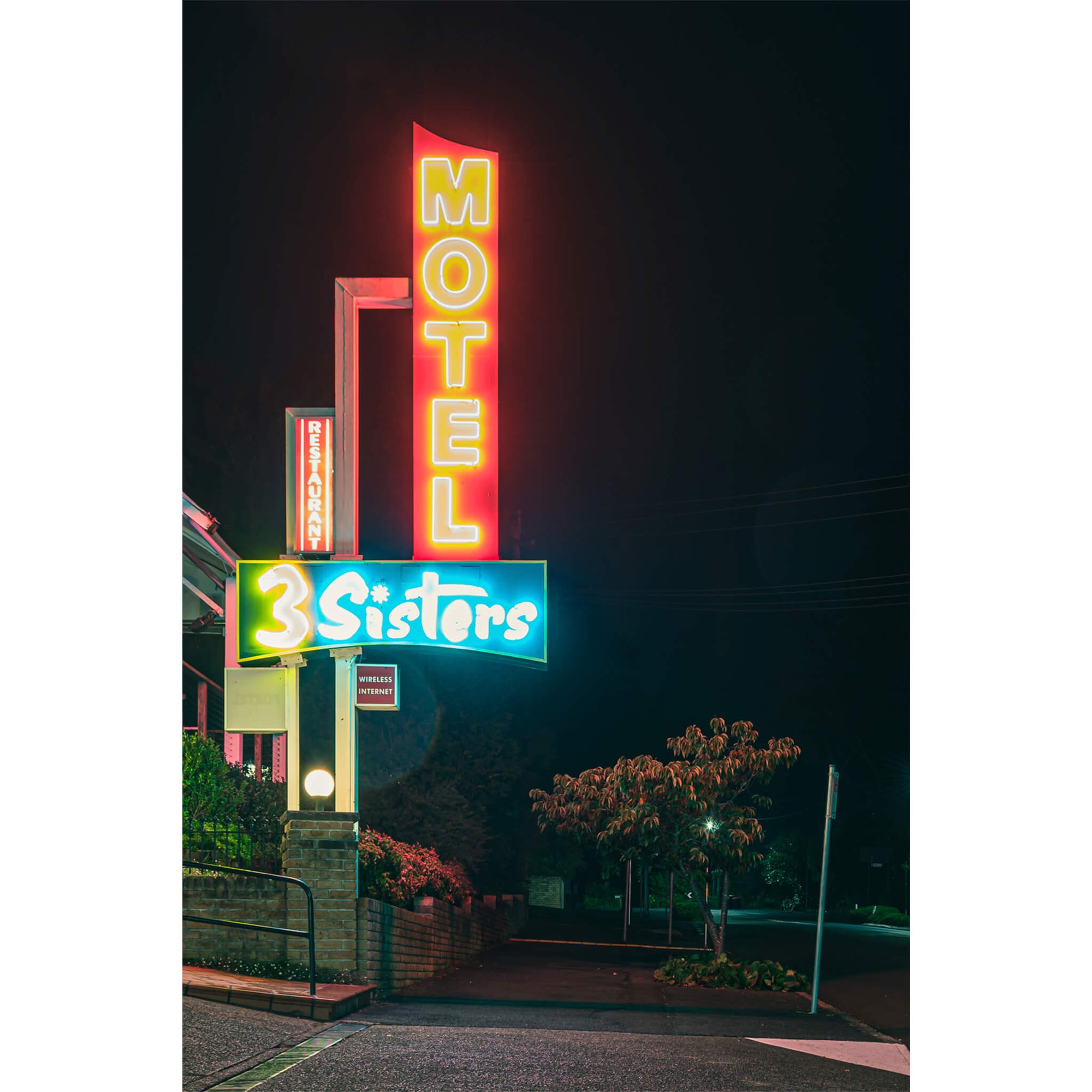 3 Sisters Motel Sign | Hotel Motel 101 Fine Art Print - Lost Collective Shop
