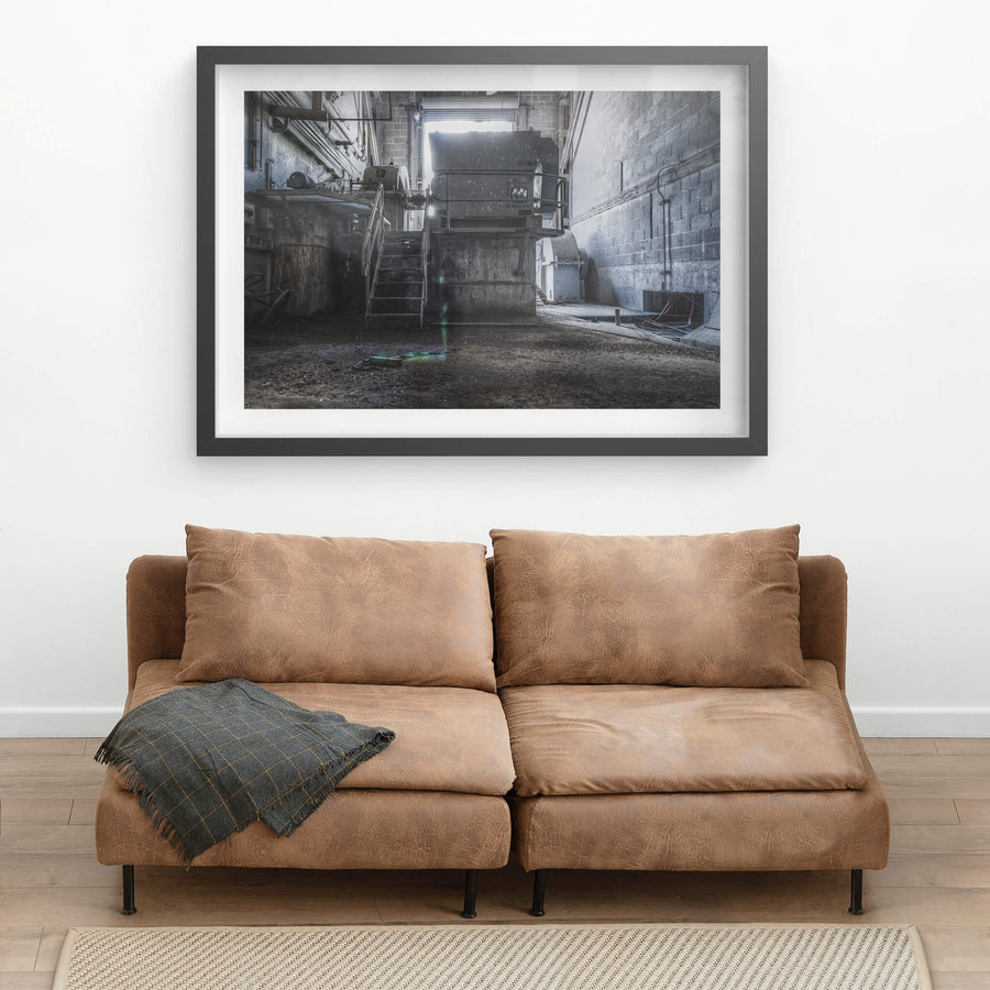 Number Six Ball Mill Drive at Kandos Cement Works, the motor and gearbox that once drove the ball mill, now sitting.
