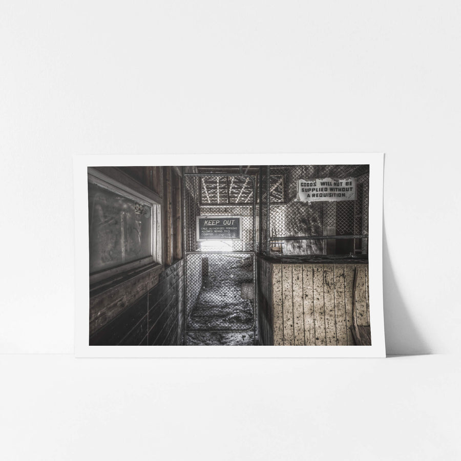 Store Counter at Kandos Cement Works, the former store counter, once a critical stop for workers collecting parts.