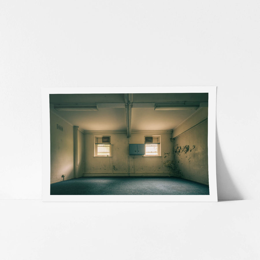 Basement at Lewisham Hospital, two small windows let in a weak, diffused light.