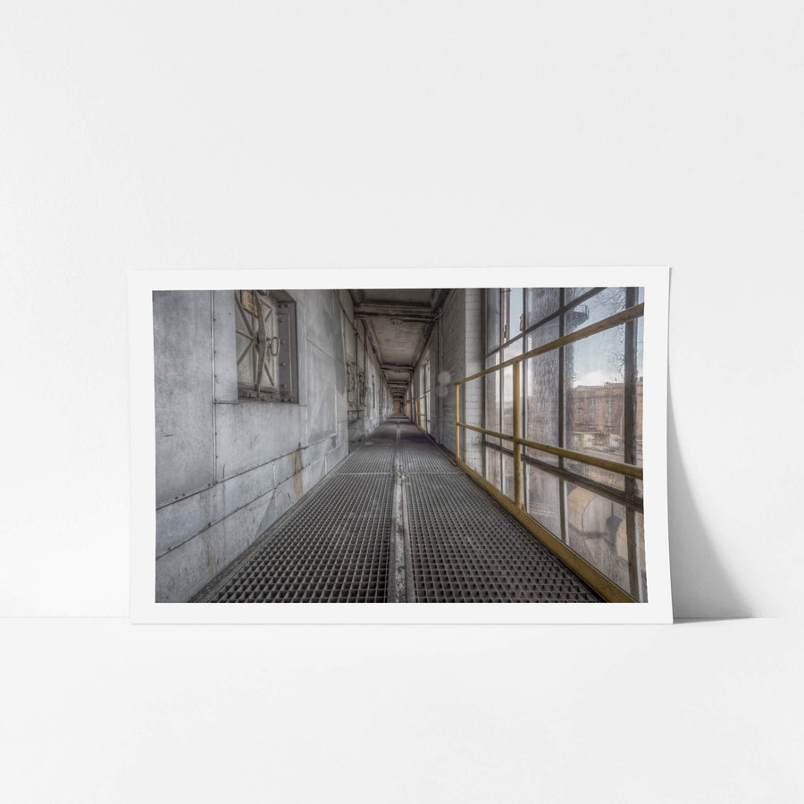 Number 10 Briquette Factory at Morwell Power Station, the high-level corridor in Number 10 Briquette Factory ran.