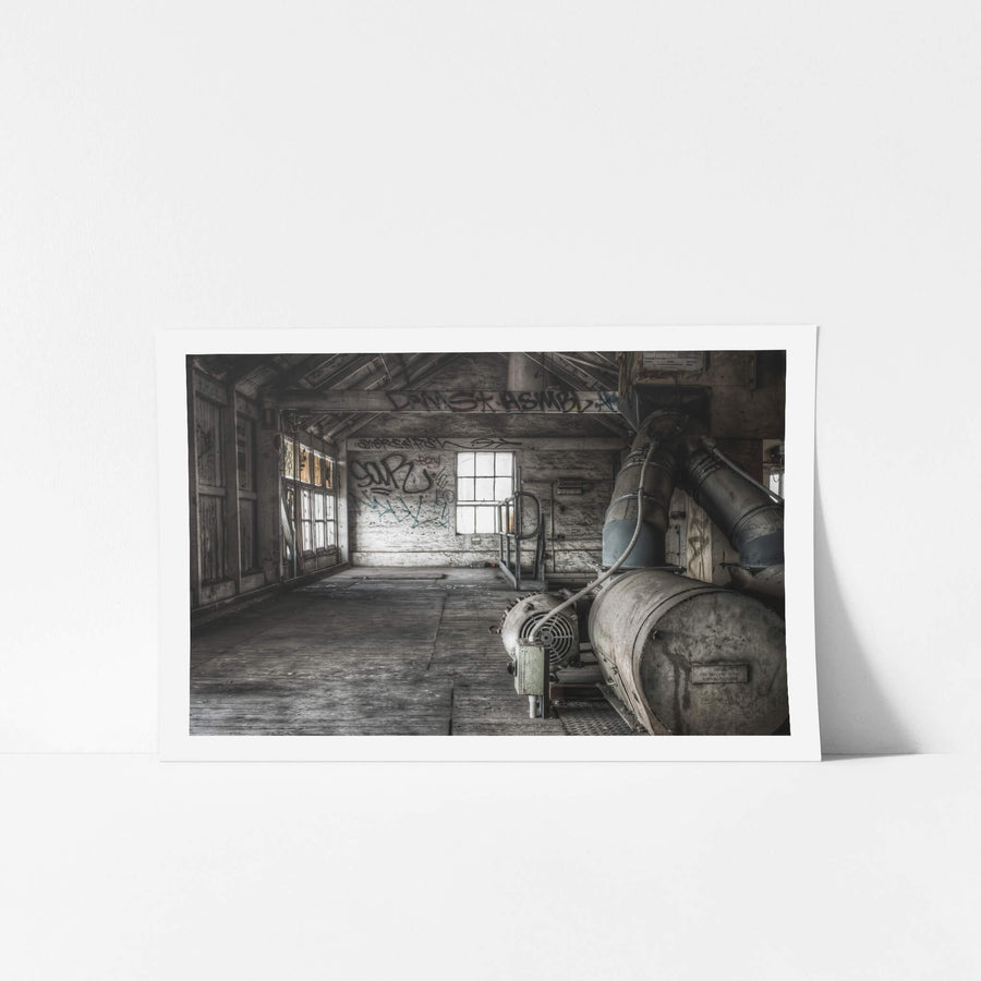 Blower at Mungo Scott Flour Mill, used either as part of processing the grain into flour or dust control.