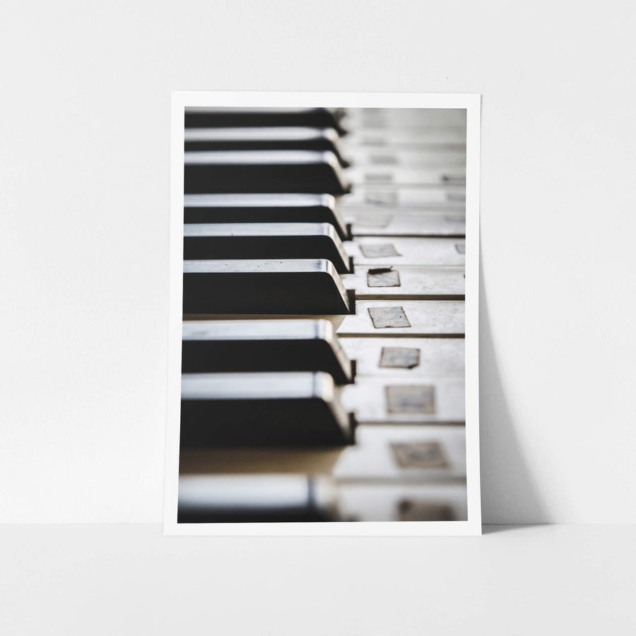Piano Keys at Nichitsu Mining Village, the white keys are grey with grime.