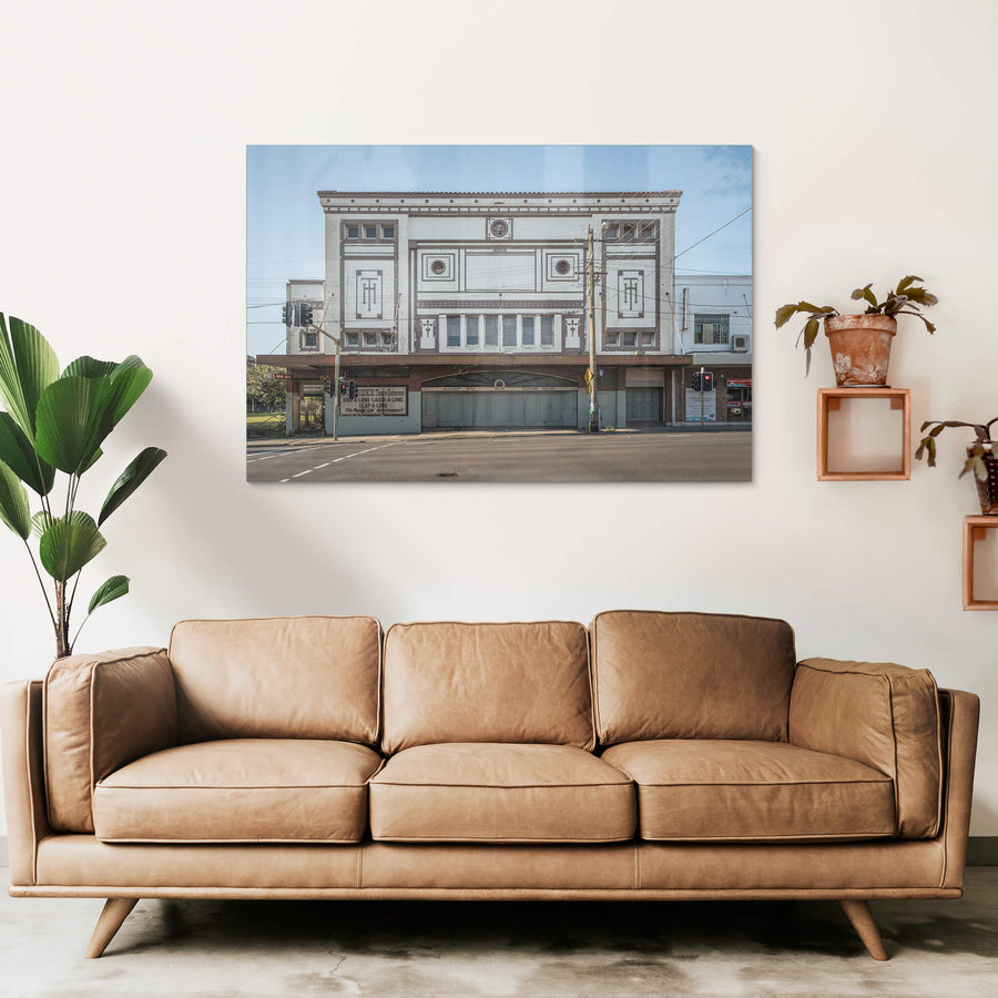 Midnight Star at Parramatta Road, a two-storey Art Deco facade rises above a deep awning, its rendered panels framed.