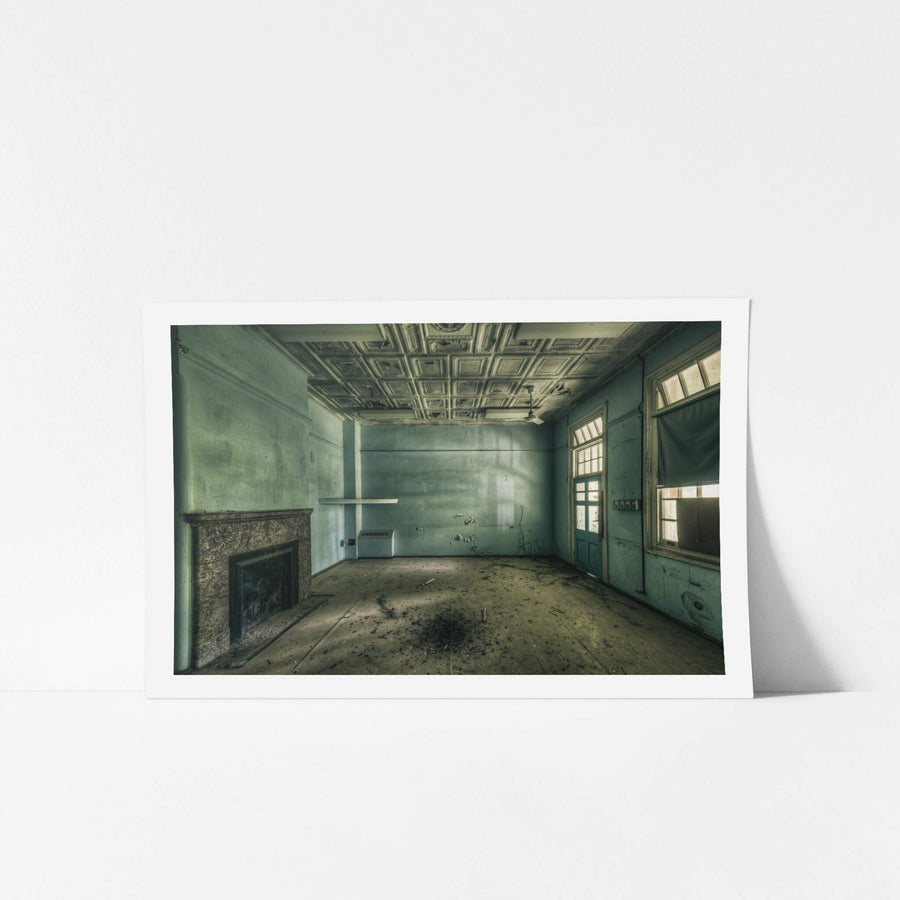 Beyond the Pale at The Asylum, a pressed metal ceiling spans the room in a grid of ornamental panels, their edges darkened.