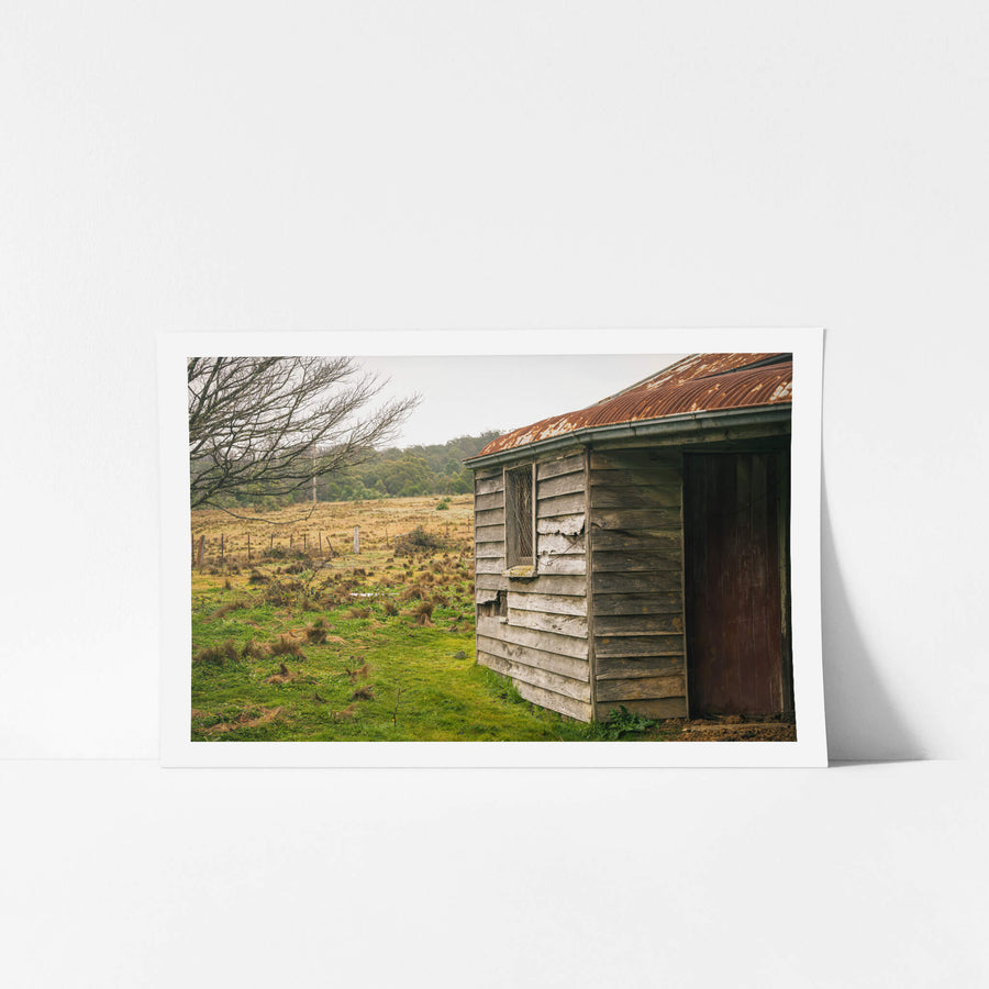 Kiosk at The Post Office, weatherboard cladding, silver-grey and split along the grain.