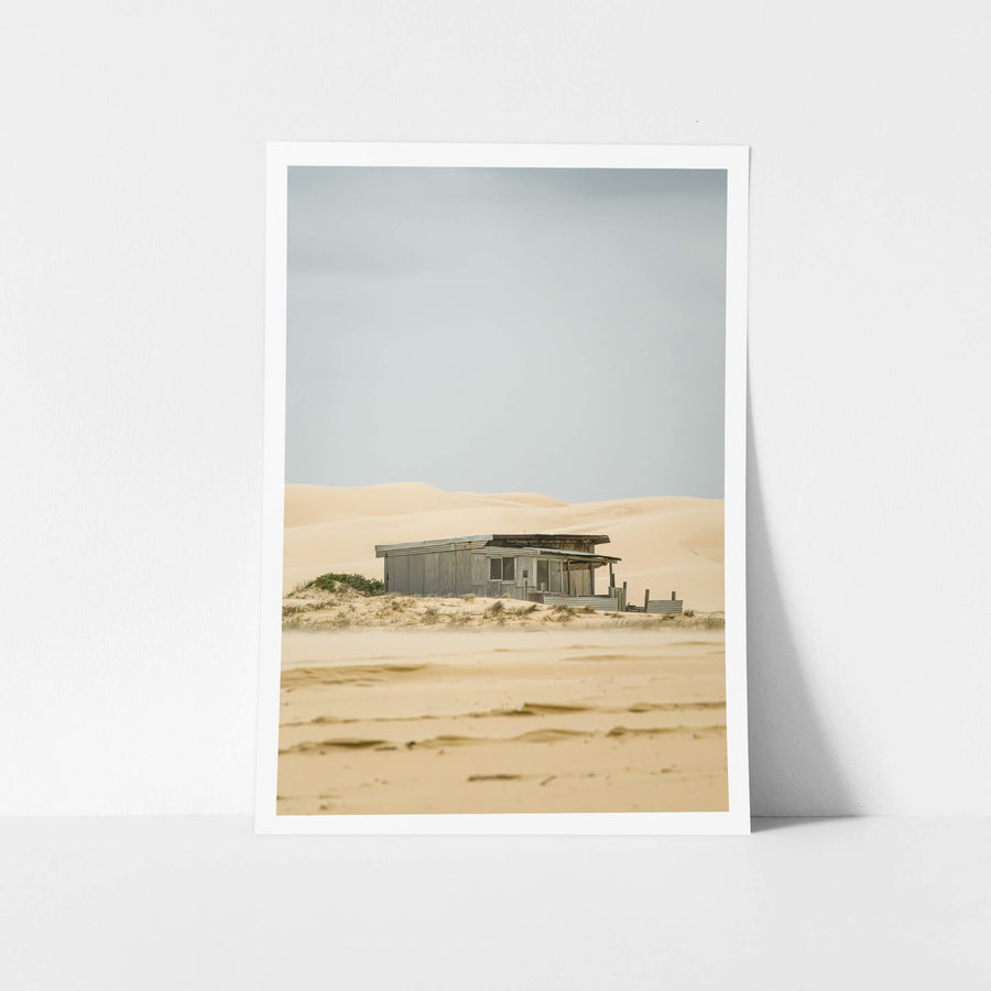 Deserted at Tin City, a portrait image of shack Eleven.