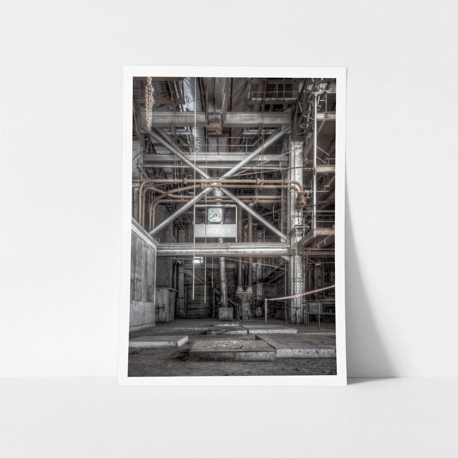 Coal Weigher at White Bay Power Station, beneath the towering coal bunkers of the White Bay Power Station Boiler House.