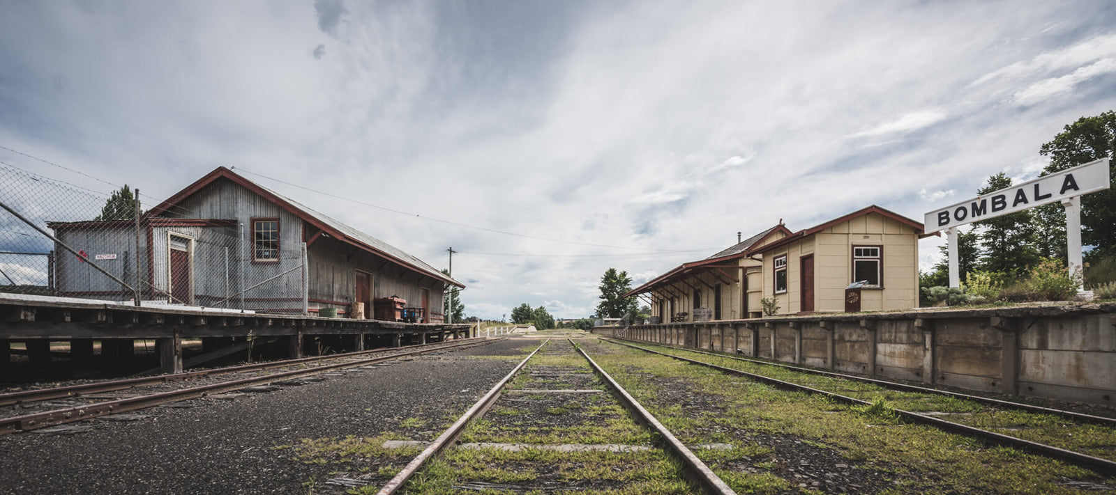 Bombala Station platform and railway tracks, showcasing the historic charm of this heritage site in rural New South Wales, Australia.
