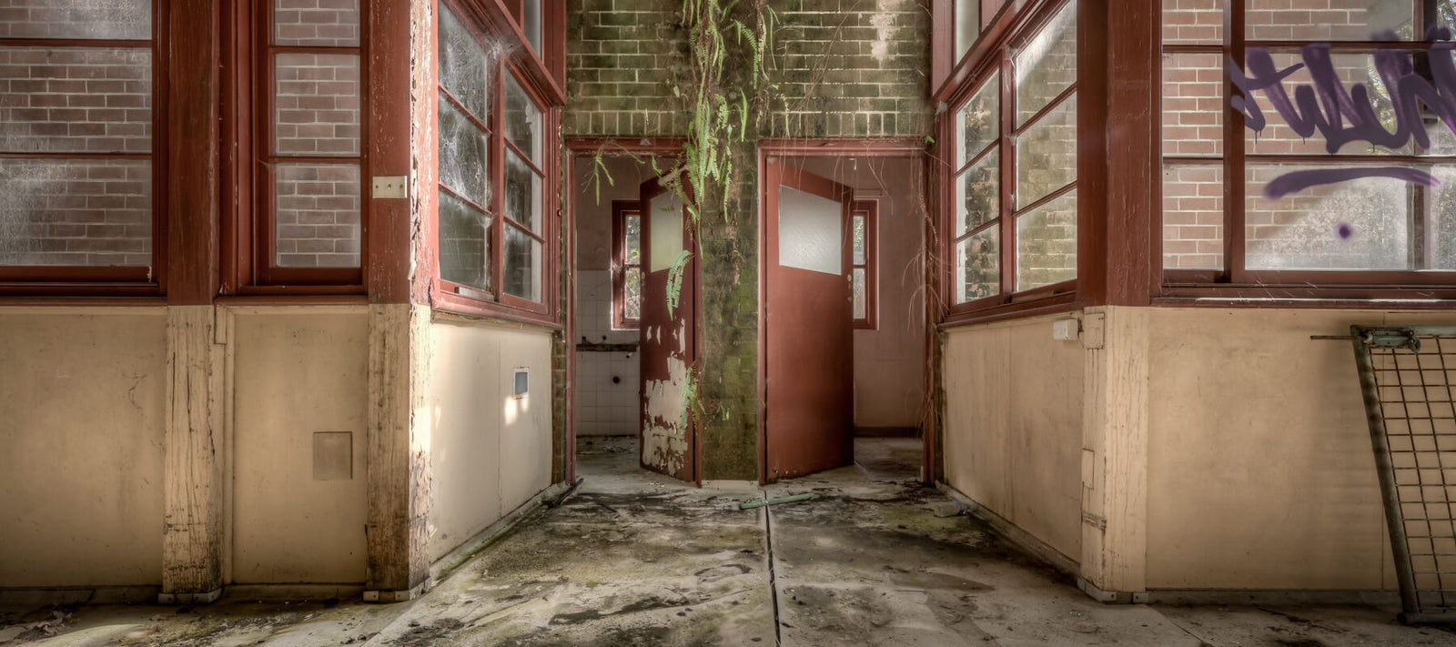 A chair in a bathing area of Waterfall Sanatorium
