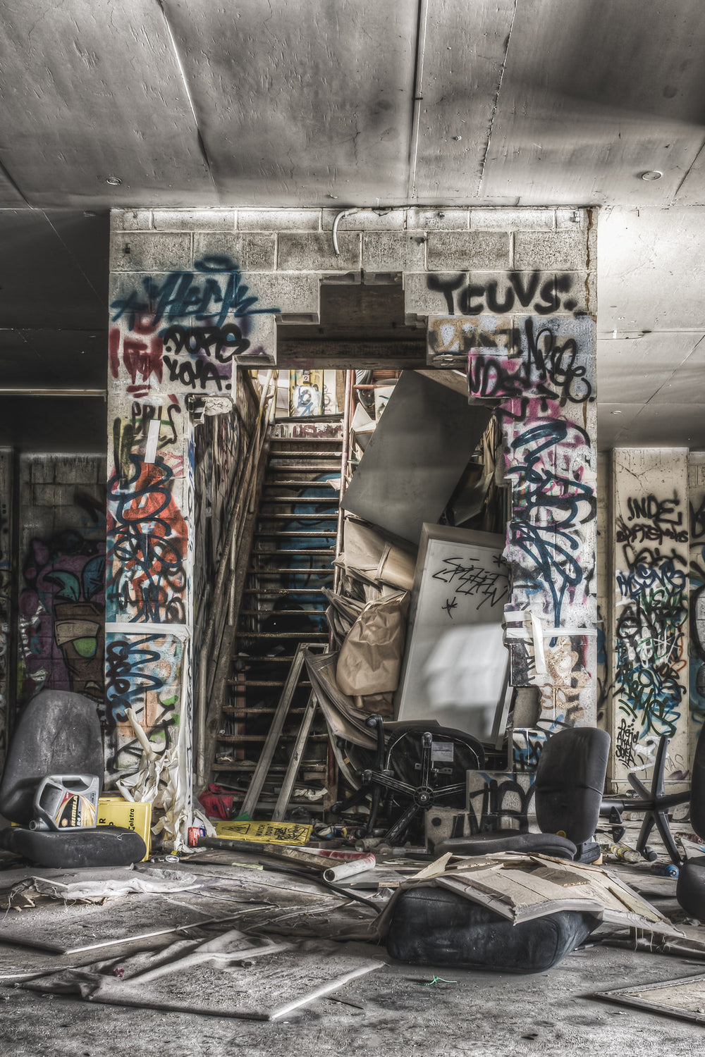Basement to First Floor at Abandoned Bakery, the only way is up.
