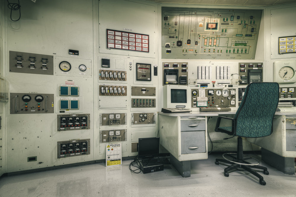 HIFAR Control Room Left Side at ANSTO HIFAR, six teams of four highly trained technical staff worked in shifts to operate.