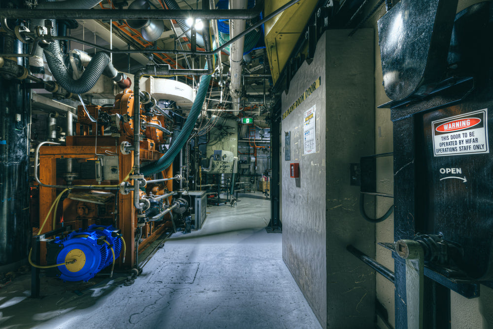 Experimental Plant Room Door at ANSTO HIFAR, the plant room door on the right is constructed of borated concrete.