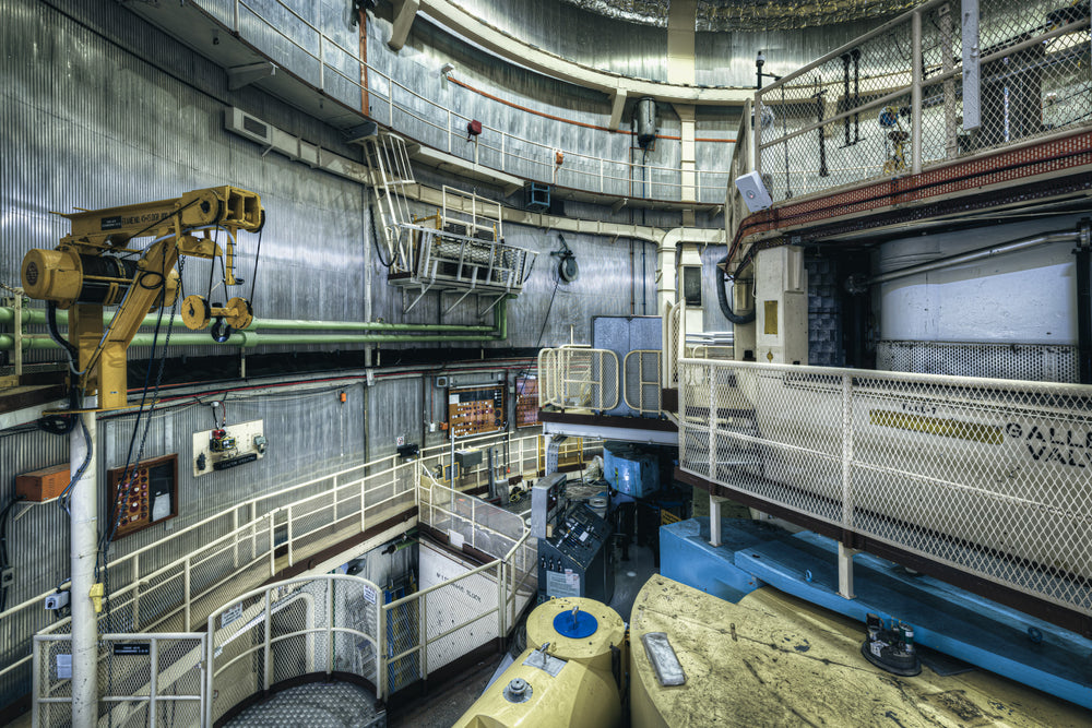 Mezzanine Level View at ANSTO HIFAR, standing on the mezzanine level, this image provides a sweeping view across the HIFAR.