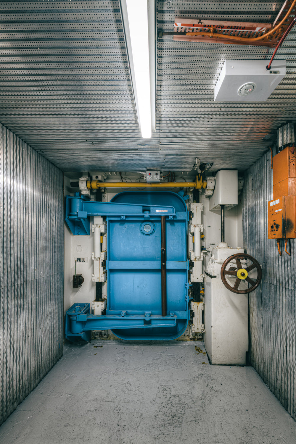 Personnel Air Lock Door at ANSTO HIFAR, this industrial photograph showcases the personnel airlock within the HIFAR reactor.