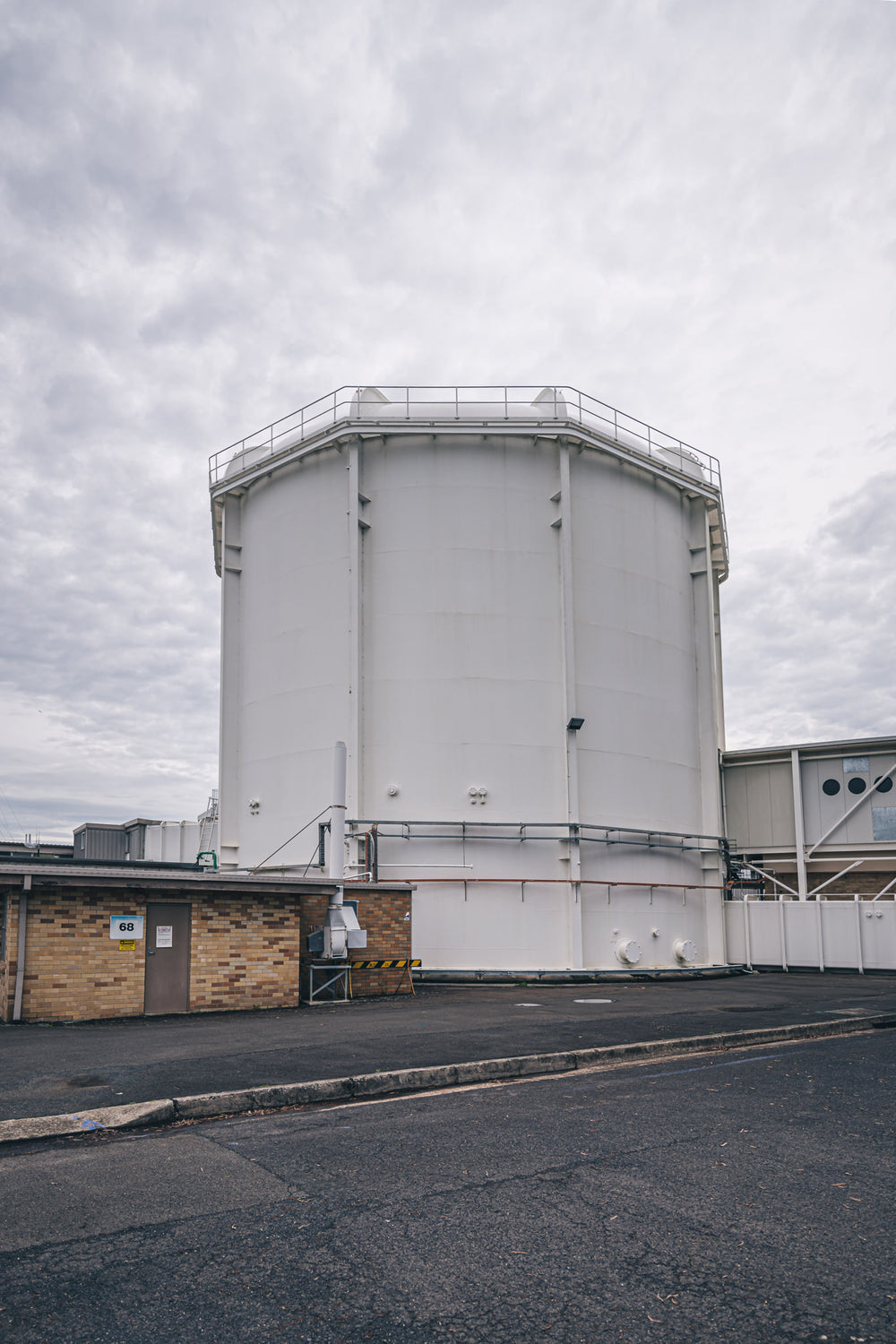 Reactor Containment Building at ANSTO HIFAR, the white, round structure is the biological containment building, serving.