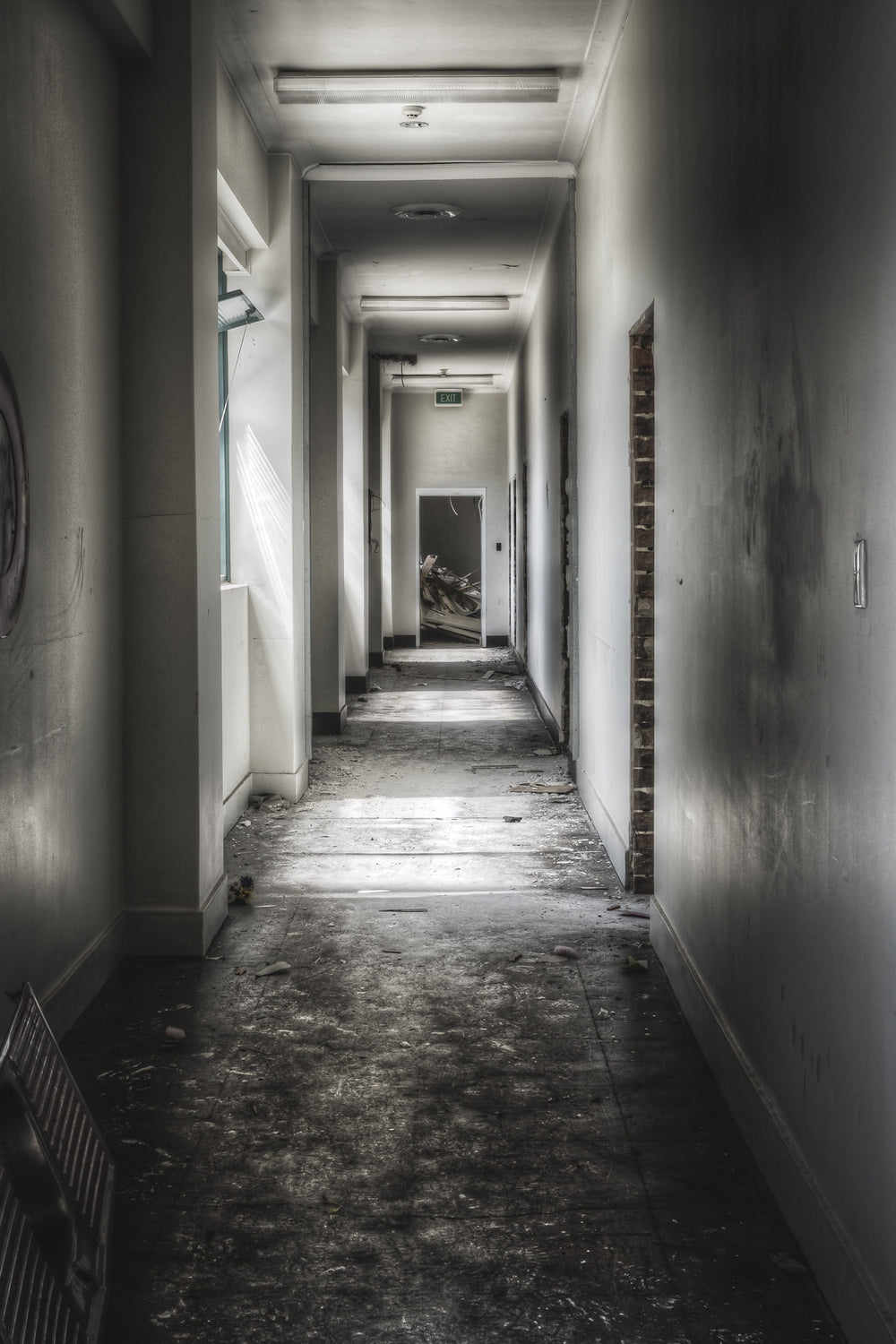 Office Hallway at ATL Building, a corridor which ran the length of the upper office block.
