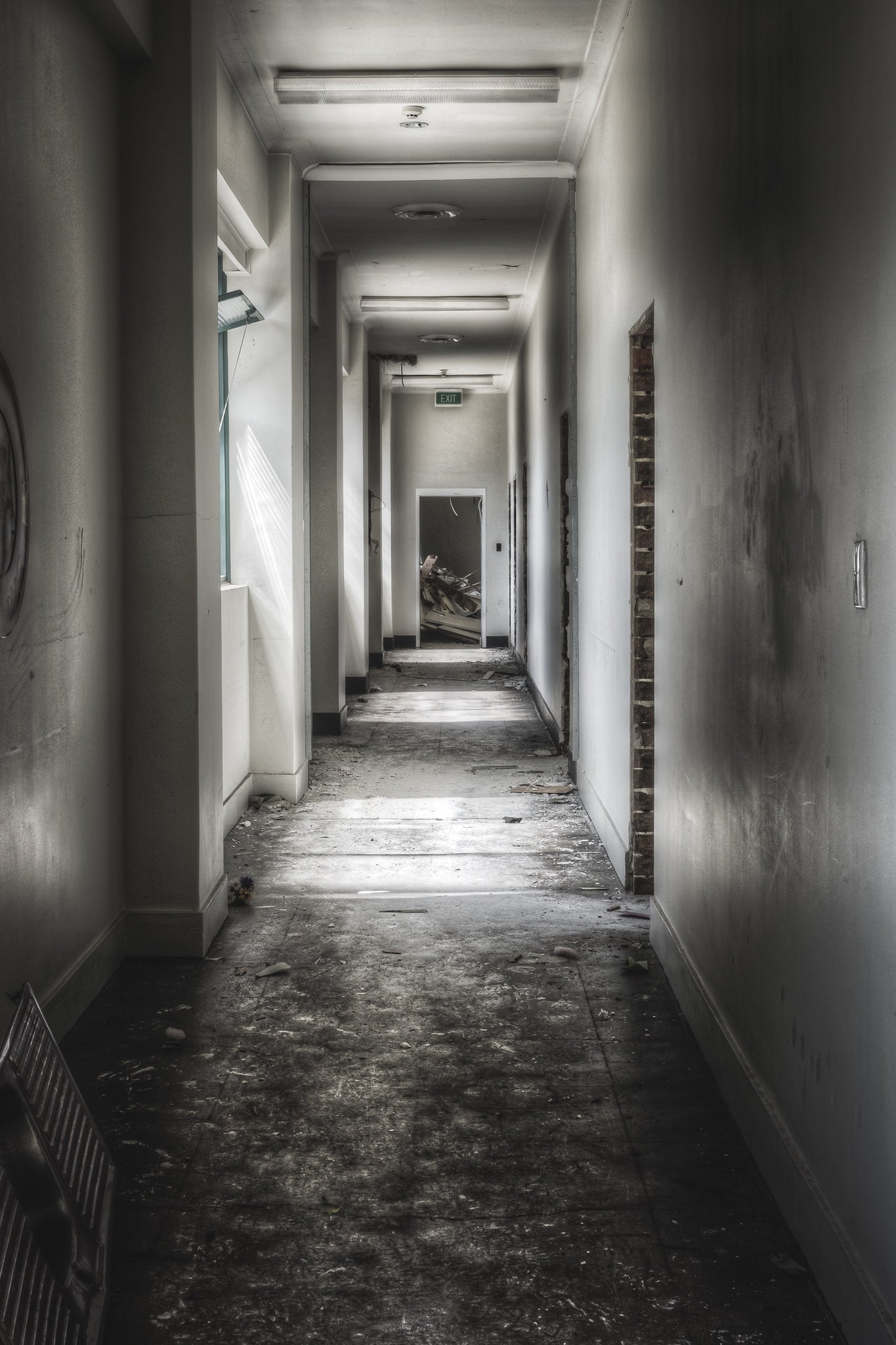 Office Hallway at ATL Building, a corridor which ran the length of the upper office block.