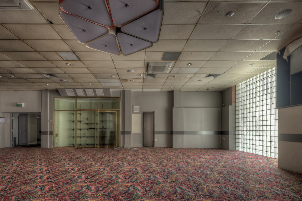 Glass Brick Wall at Bankstown RSL, a large function room stripped of furniture.