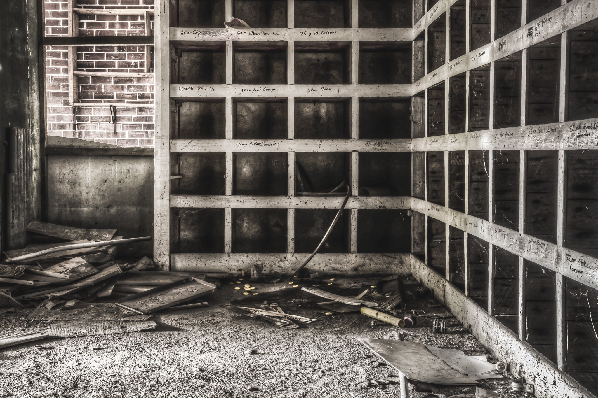 Spare Parts Storage at Bathurst Gasworks, the old store area.