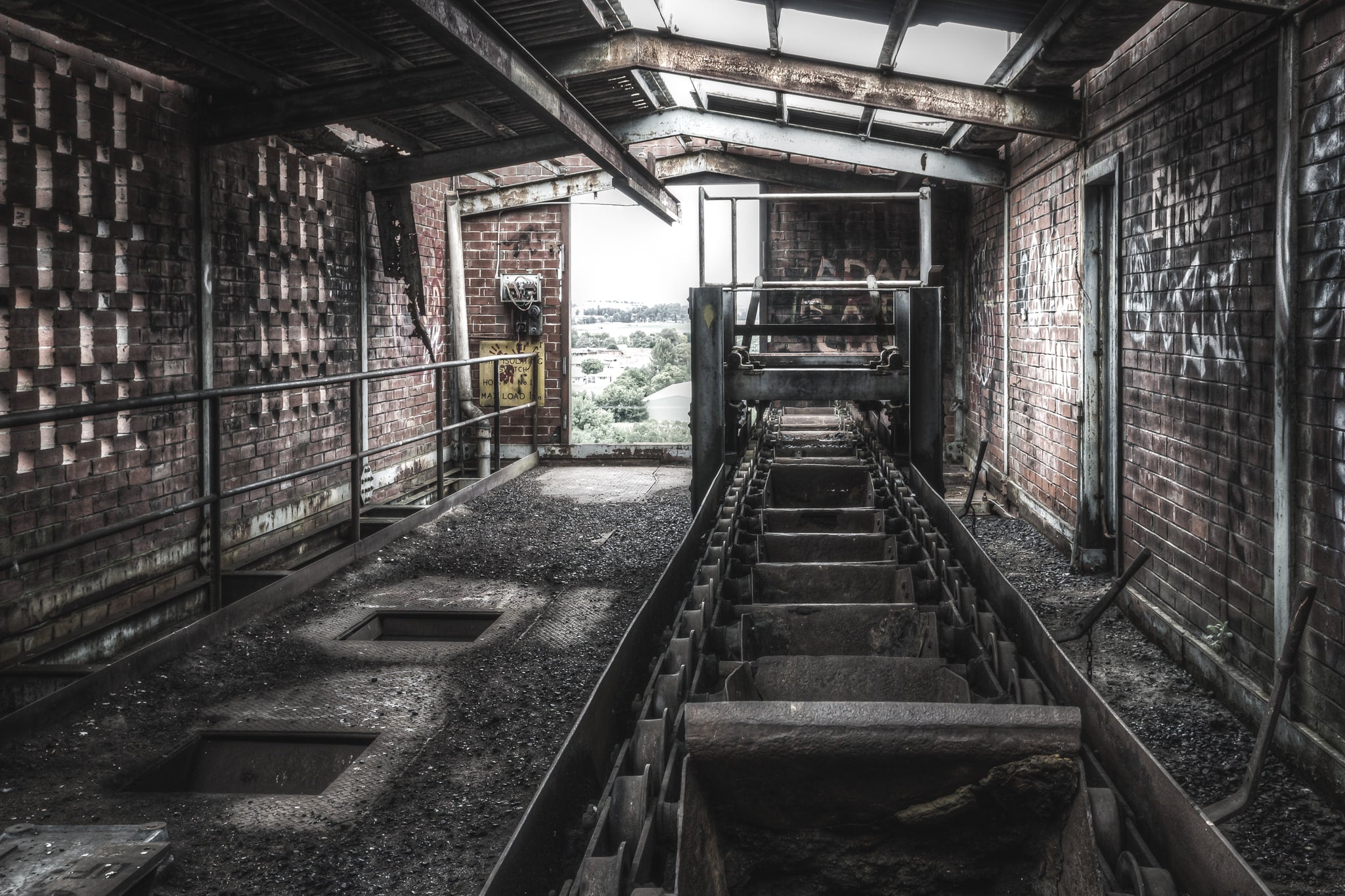 Top of Retort Building at Bathurst Gasworks, the very top level of the entire retort building viewing East.