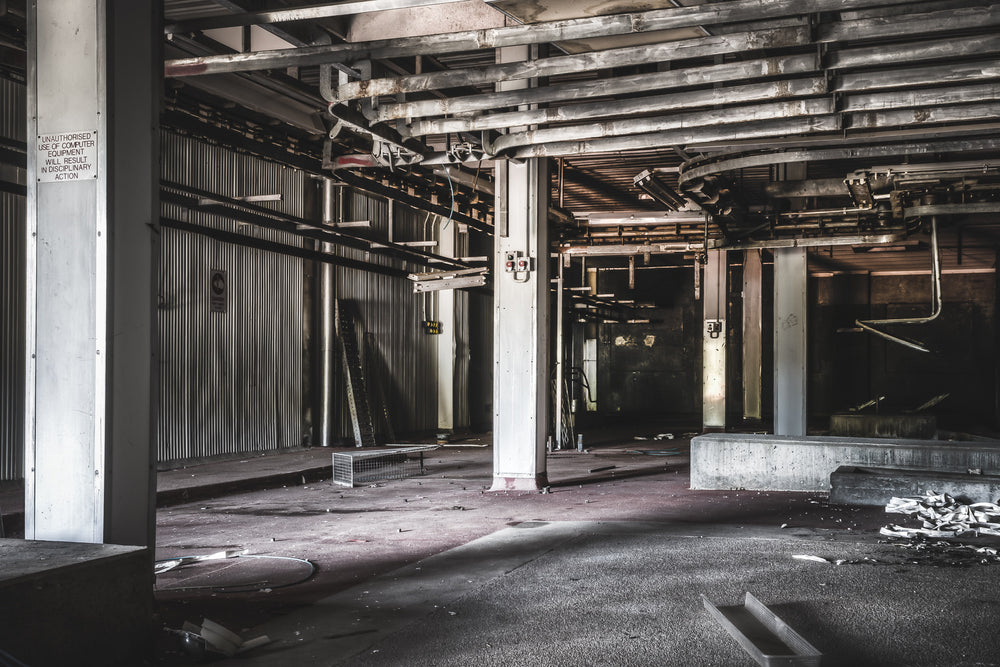 Pig Kill Floor South at Blayney Abattoir, this view across the pig kill floor leads toward the chillers, where the line.