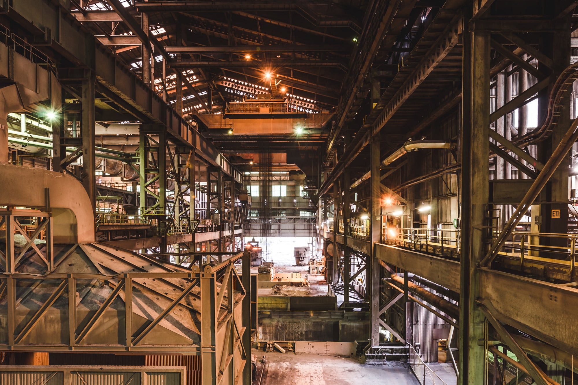 BOS Building Facing West at BlueScope Port Kembla, from the BOS furnace floor facing West.