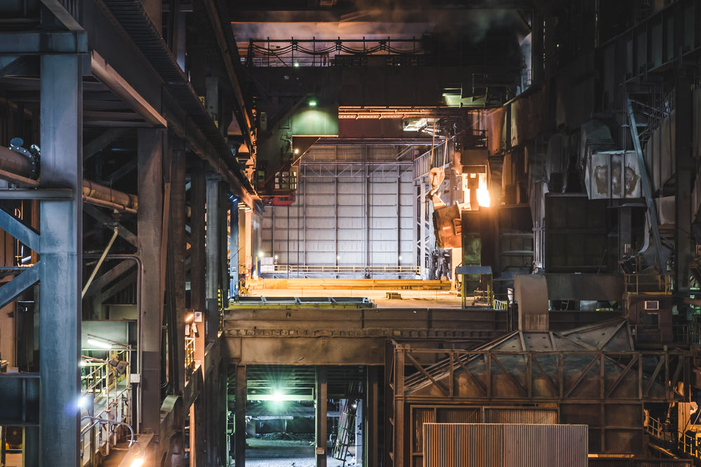 BOS Charging at BlueScope Port Kembla, the molten iron being tipped into the BOS after the scrap steel.