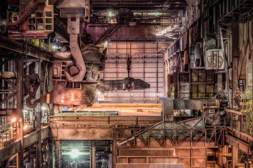 BOS Scrap Loading at BlueScope Port Kembla, in the middle of the frame is an enormous skip loaded with 50 tonnes of steel.