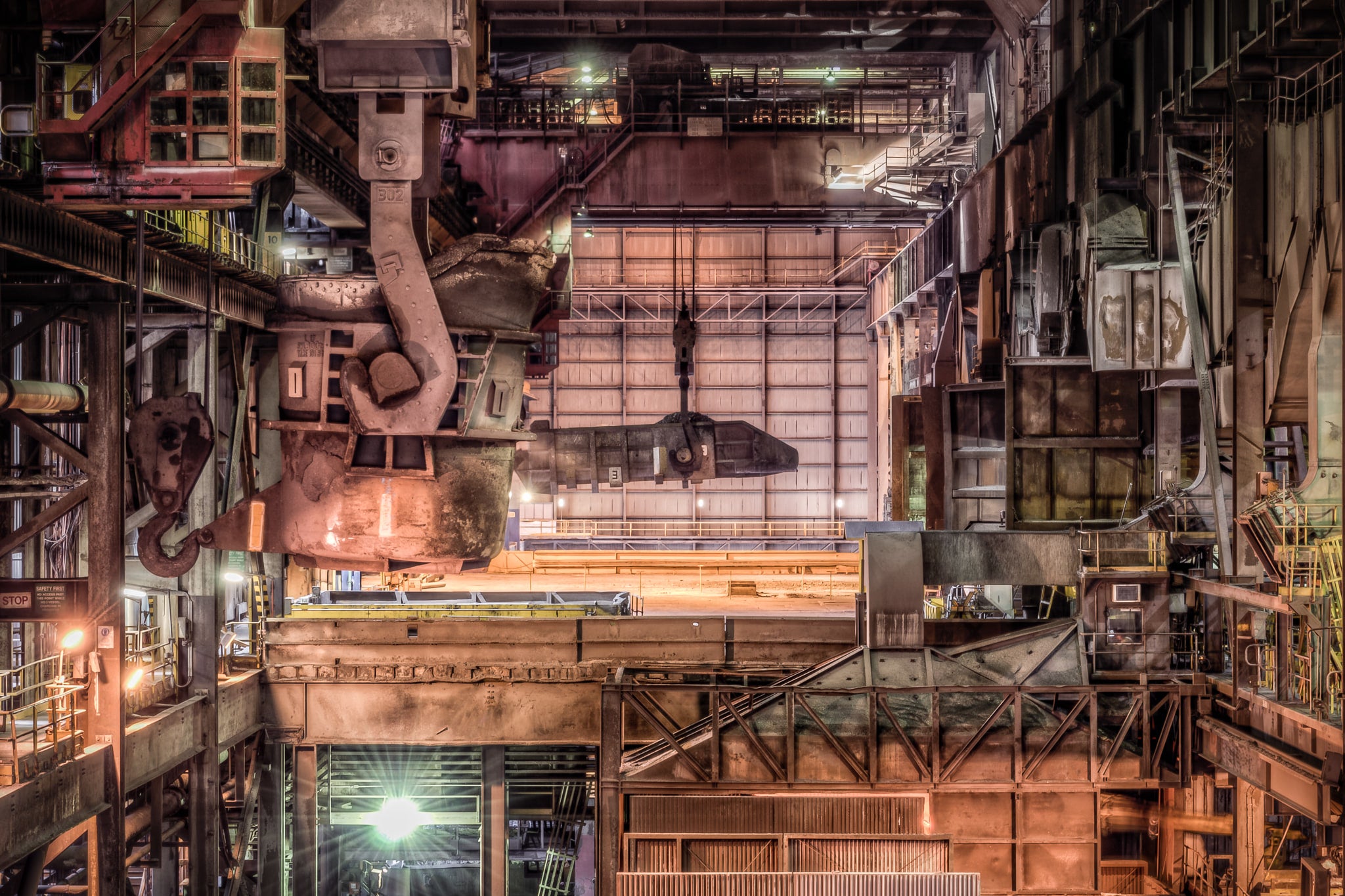 BOS Scrap Loading at BlueScope Port Kembla, in the middle of the frame is an enormous skip loaded with 50 tonnes of steel.