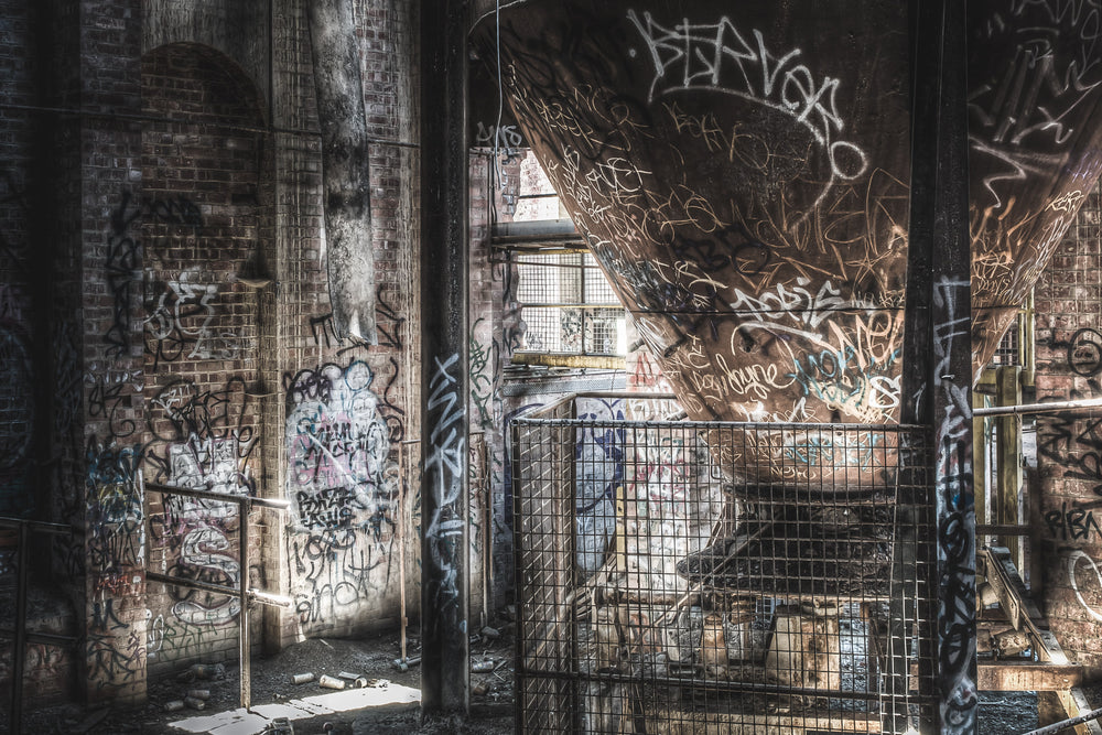 Feeder Bin at Box Hill Brickworks, the bottom of the bin that was used to store and feed the clay or brick-making material to the brick presses.