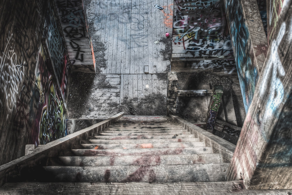 Stairs Down at Box Hill Brickworks, everything was made of such solid pieces of wood that have really stood the test of time.