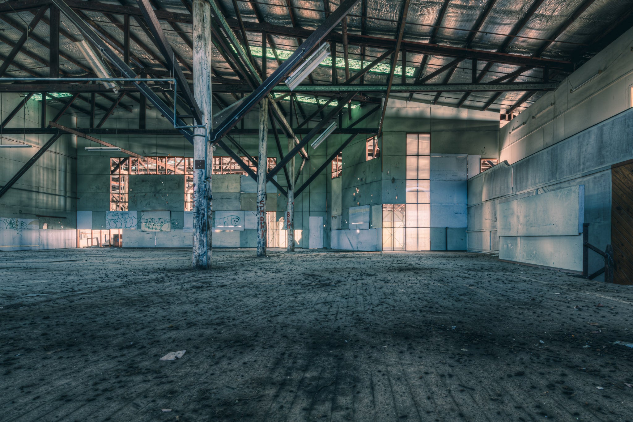 Oanelled Warehouse at Halvorsens Boat Yard, the panelled warehouse at Halvorsens was used for boat storage and fitting-out.