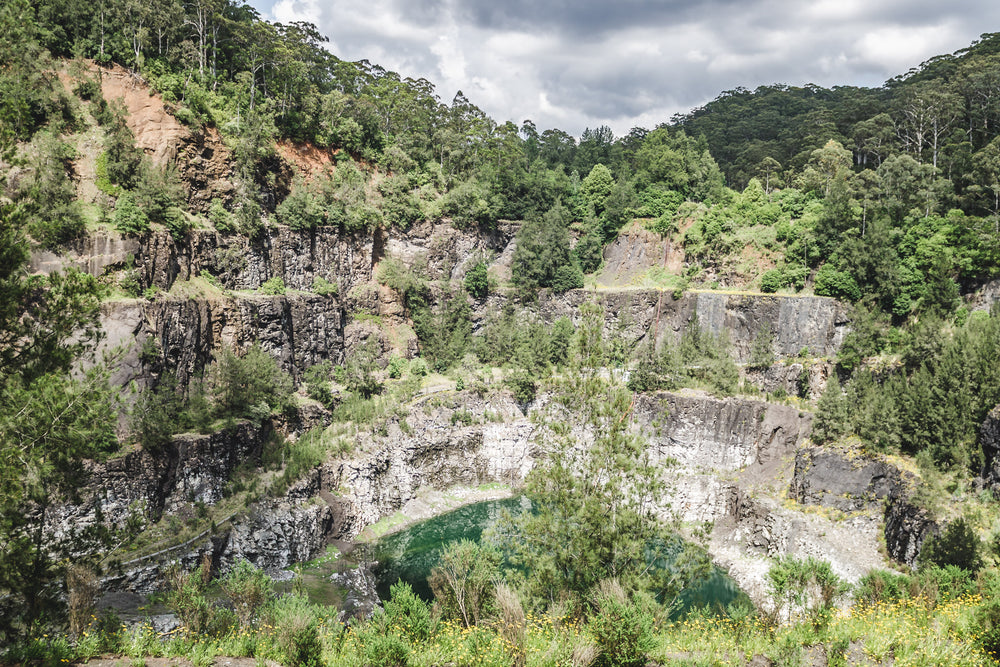 Quarry Void at Hornsby Quarry, the void from where the material was removed and sent to the processing plant via a series.