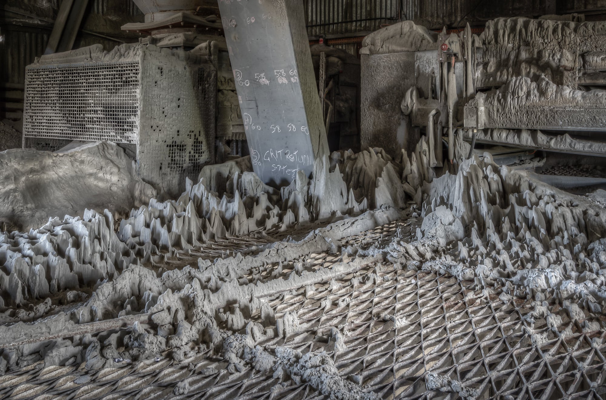 Cement Mill Floor at Kandos Cement Works, the years have shaped the dust into something almost alive.