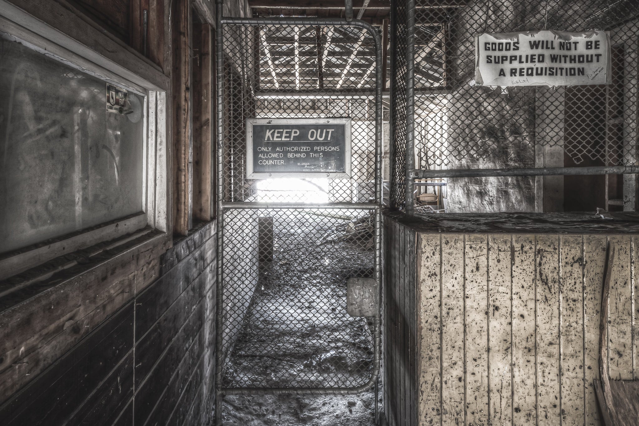 Store Counter at Kandos Cement Works, the former store counter, once a critical stop for workers collecting parts.