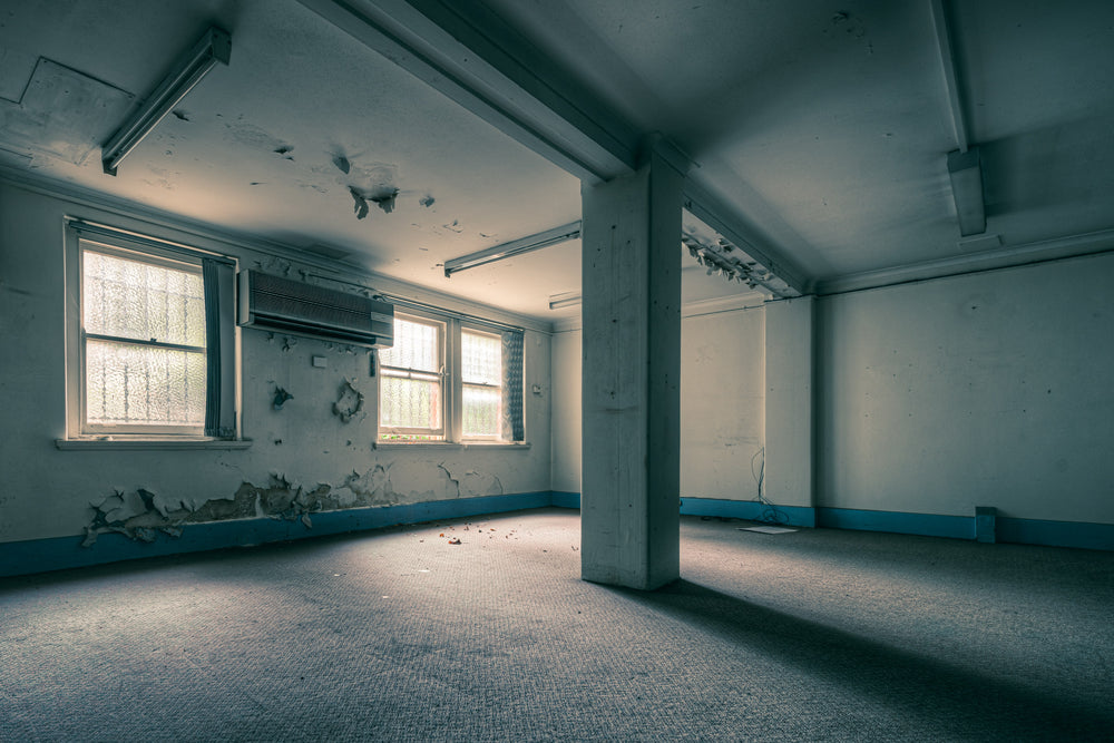 Archives at Lewisham Hospital, an empty room stripped bare.