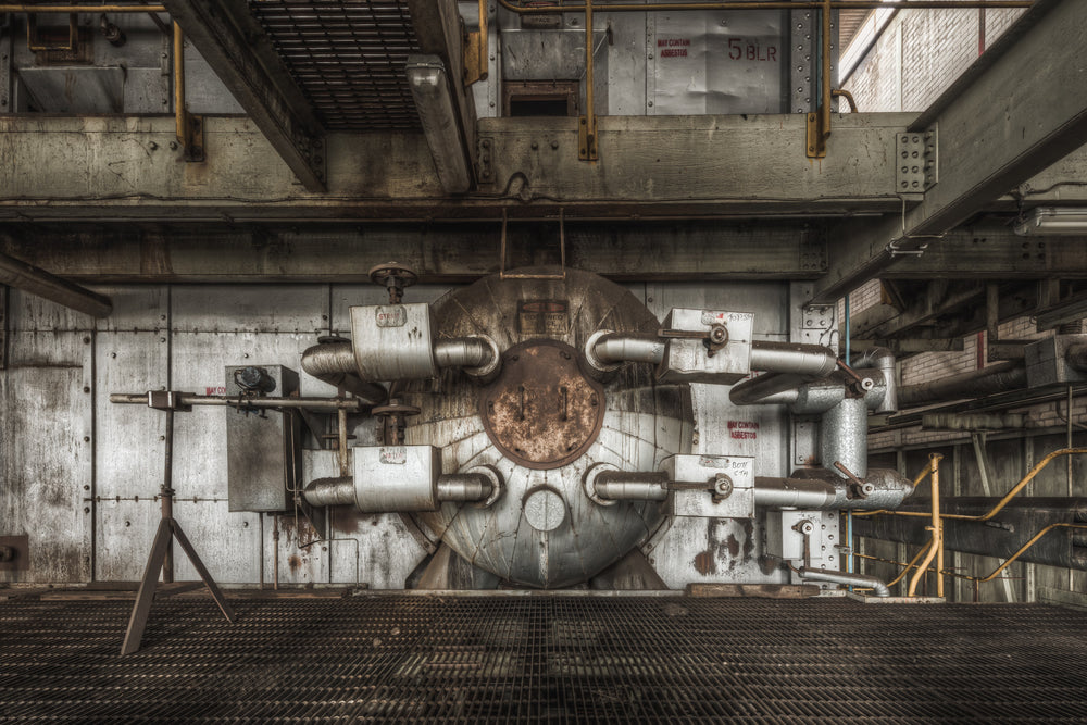 Boiler 5 at Morwell Power Station, the front face of Boiler 5 fills the frame.