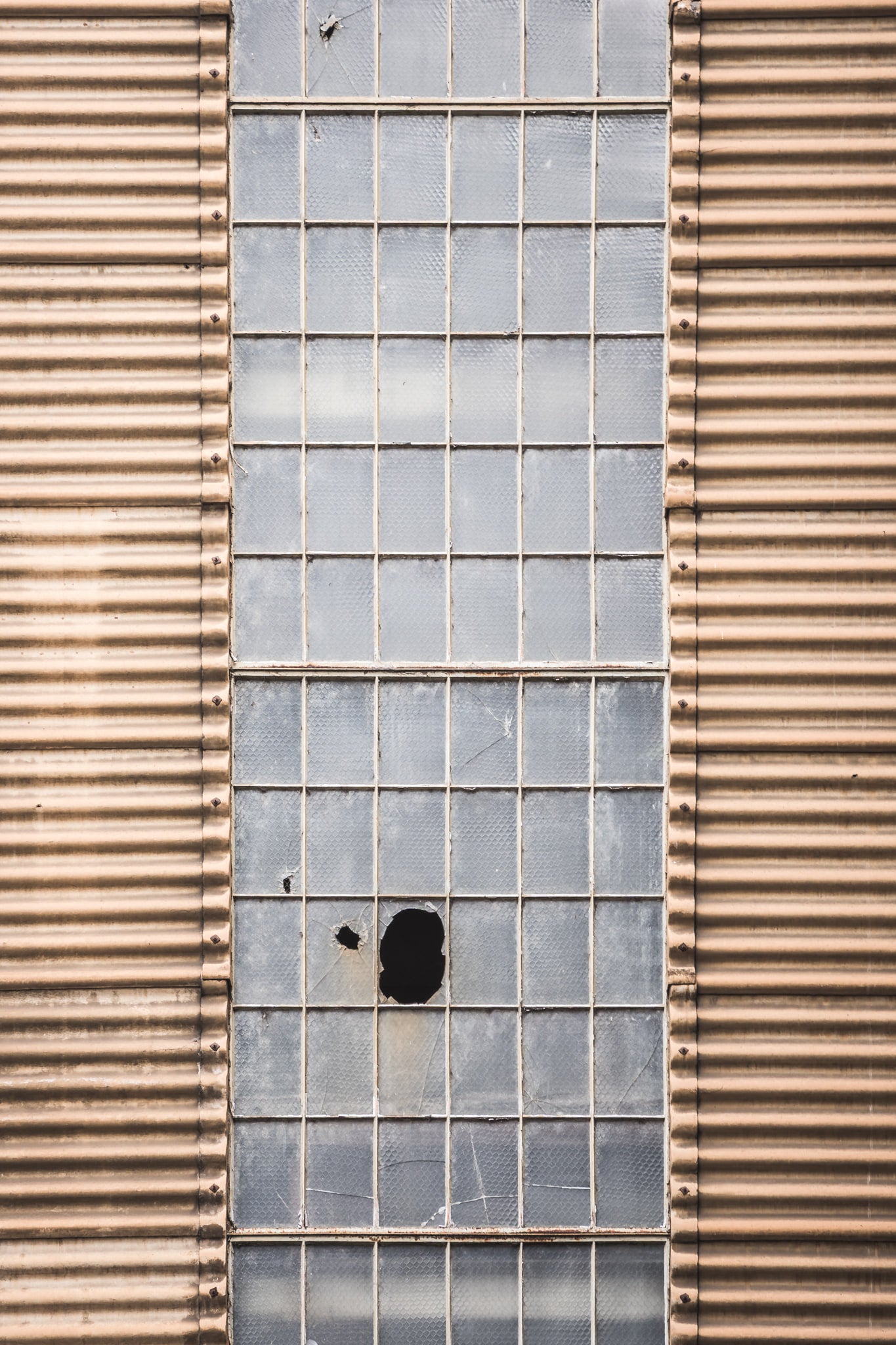 Power Station Window at Morwell Power Station, one window, two broken panes.